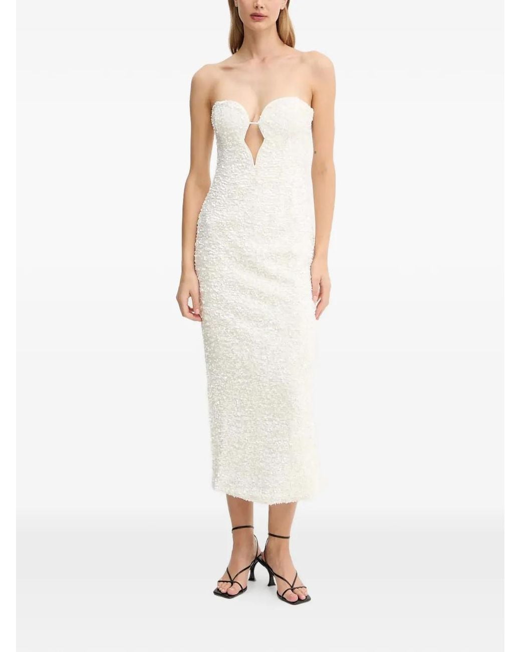 Bardot White Braya Cut-Out Midi Dress