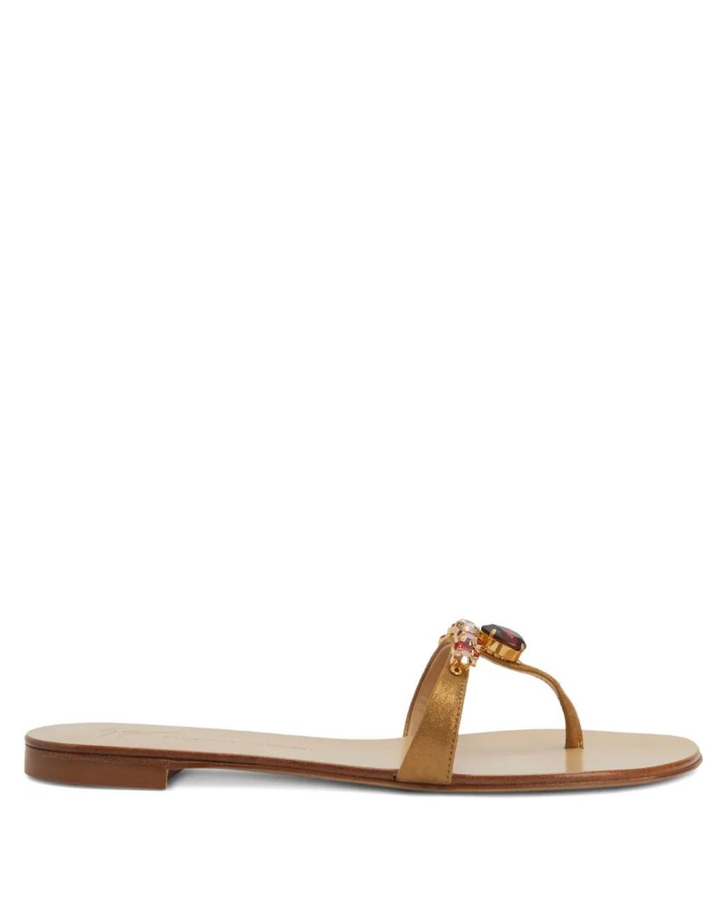 Giuseppe Zanotti Brown Katisha Embellished Thong Sandals