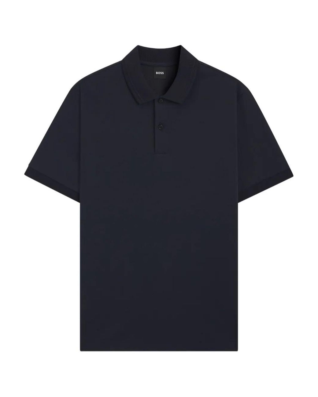 Boss Blue Monogram-Placket Polo Shirt for men