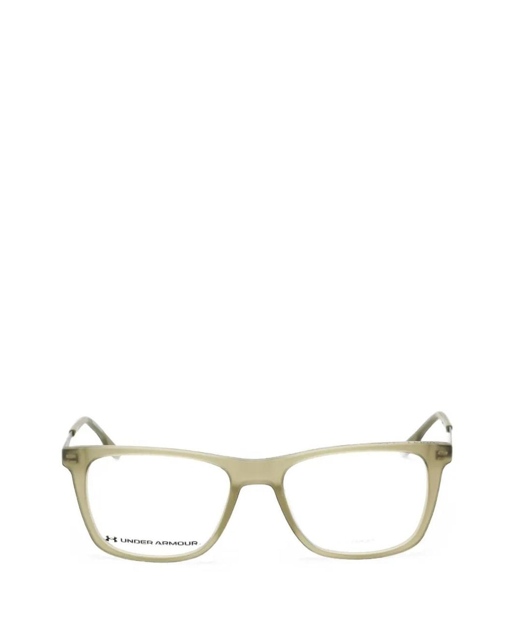 Under Armour Green Rectangle-Frame Glasses