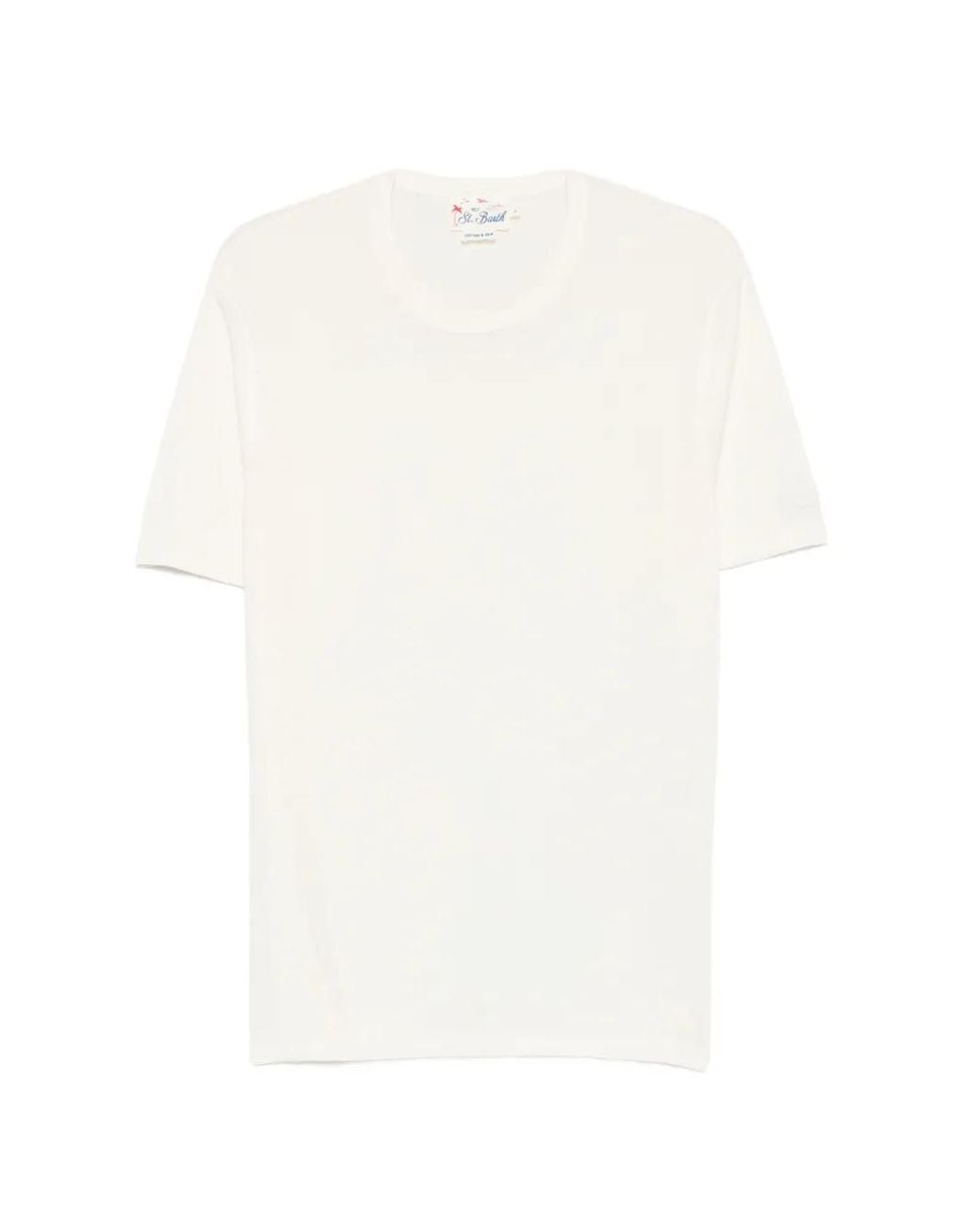 Mc2 Saint Barth White Crew-Neck T-Shirt for men