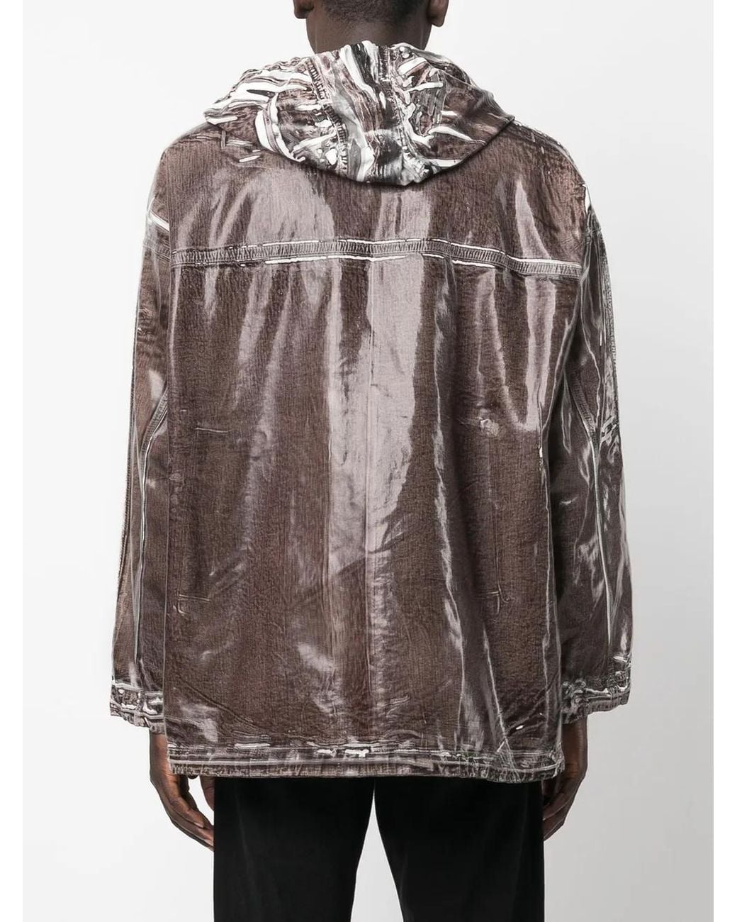 DIESEL Brown Coated Denim Jacket for men