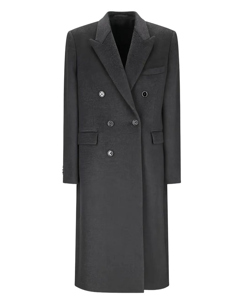 Abrigo De Lana Con Doble Botonadura Lardini de hombre de color Black