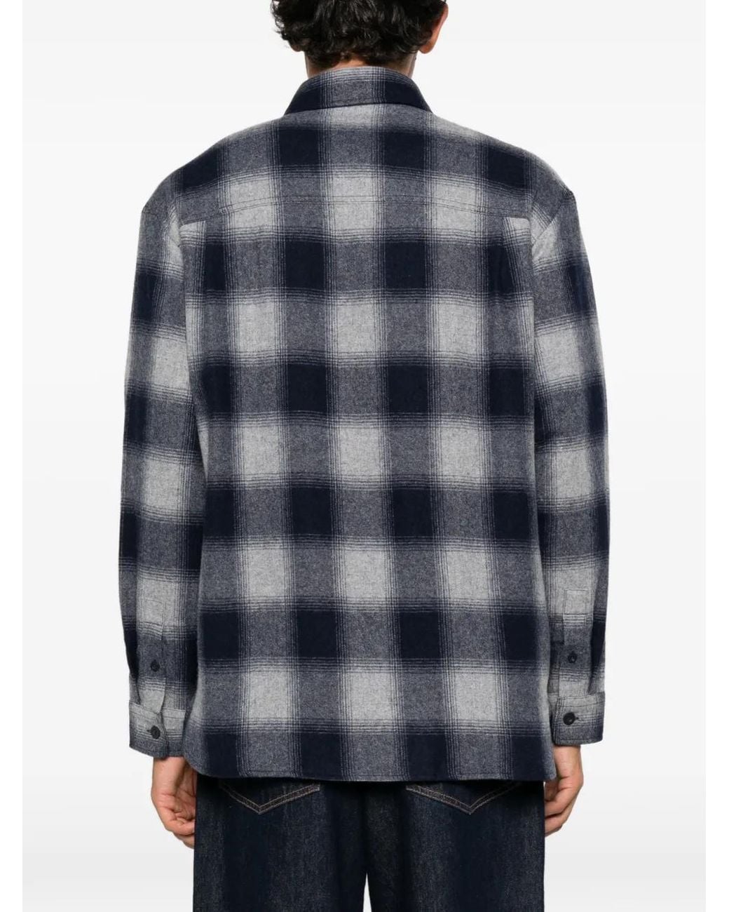 A.P.C. Blue Chemise À Carreaux for men