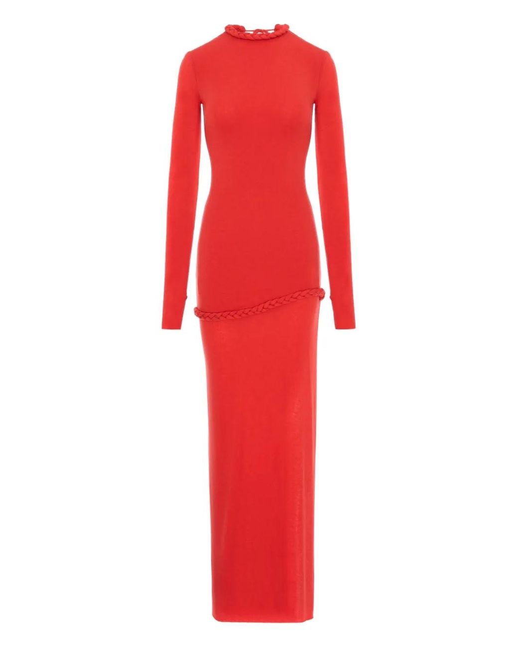 MANURI Red Nora Braided-Detail Maxi Dress