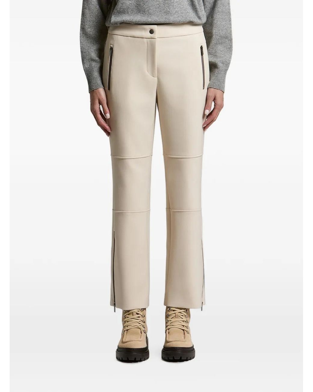 Peserico Natural Zip-Detail Panelled Trousers