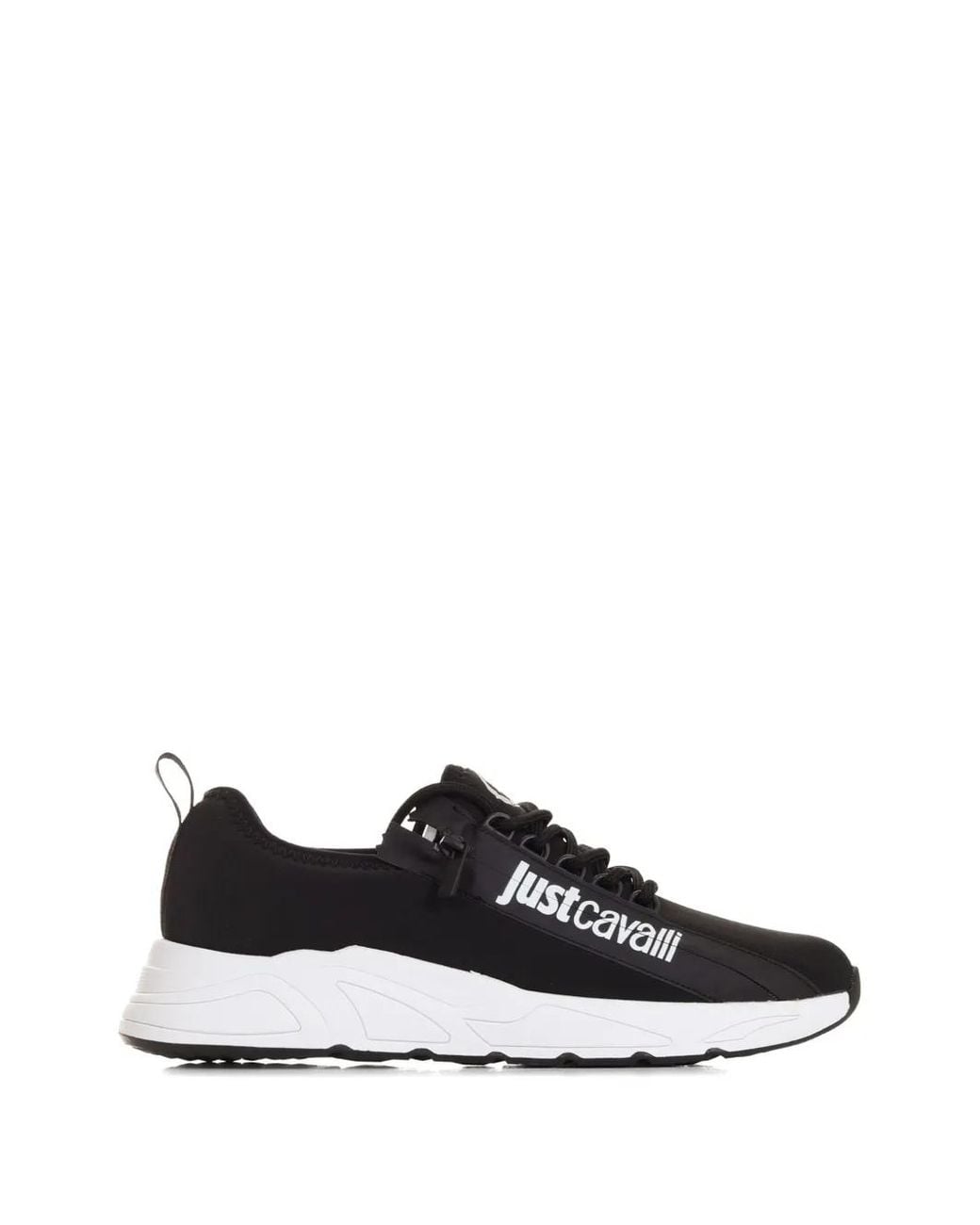 Just Cavalli Black Zip-Detail Sneakers for men