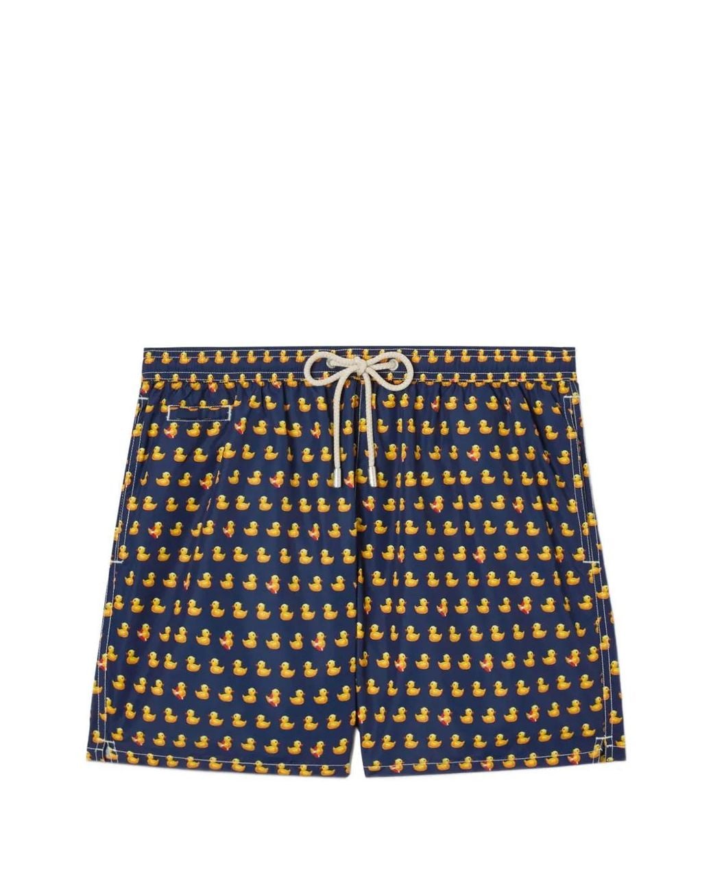Mc2 Saint Barth White Lighting Micro Swim Shorts With Rubber Duck All-Over Print for men
