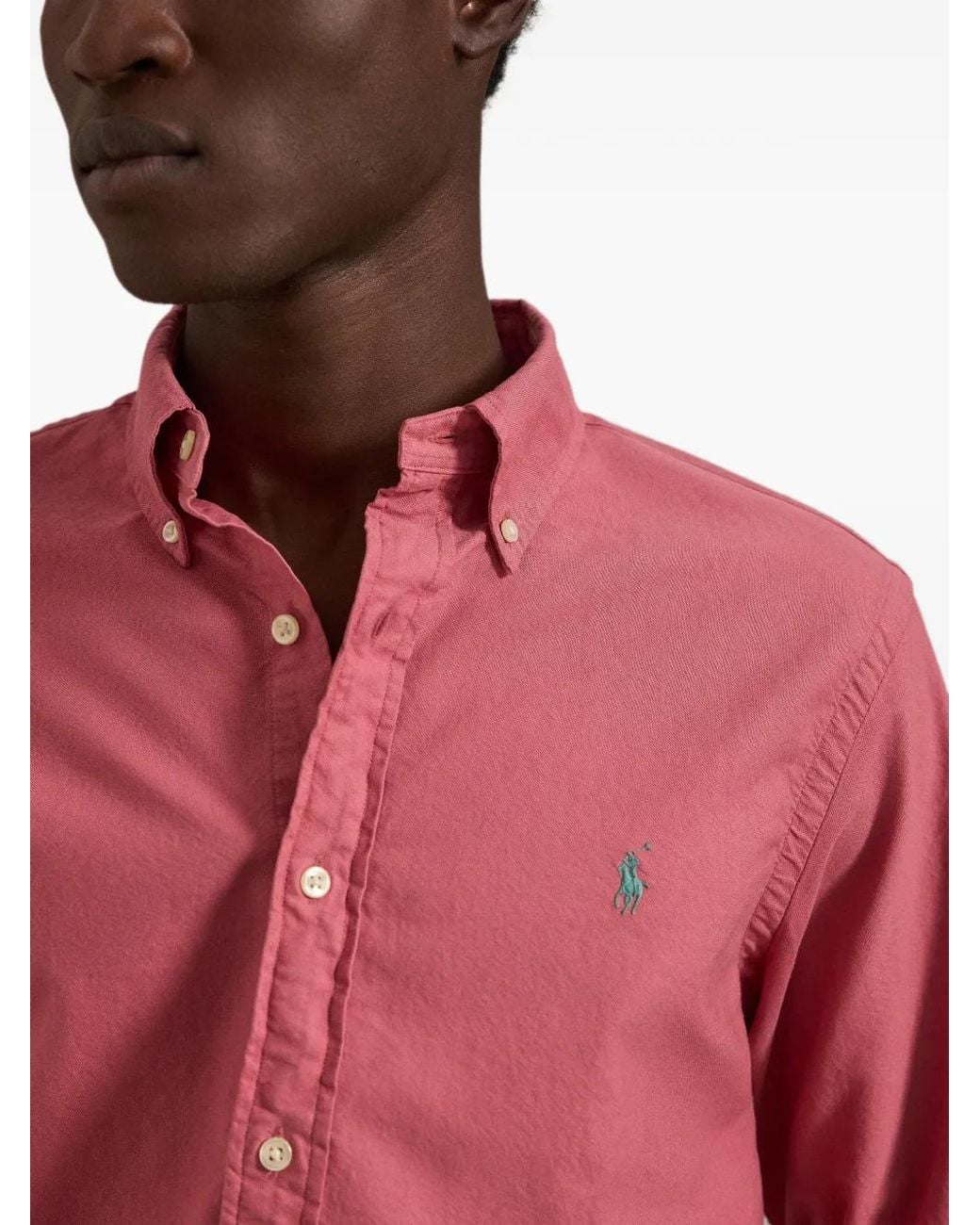 Polo Ralph Lauren Pink Custom Fit Garment-Dyed Oxford Shirt for men