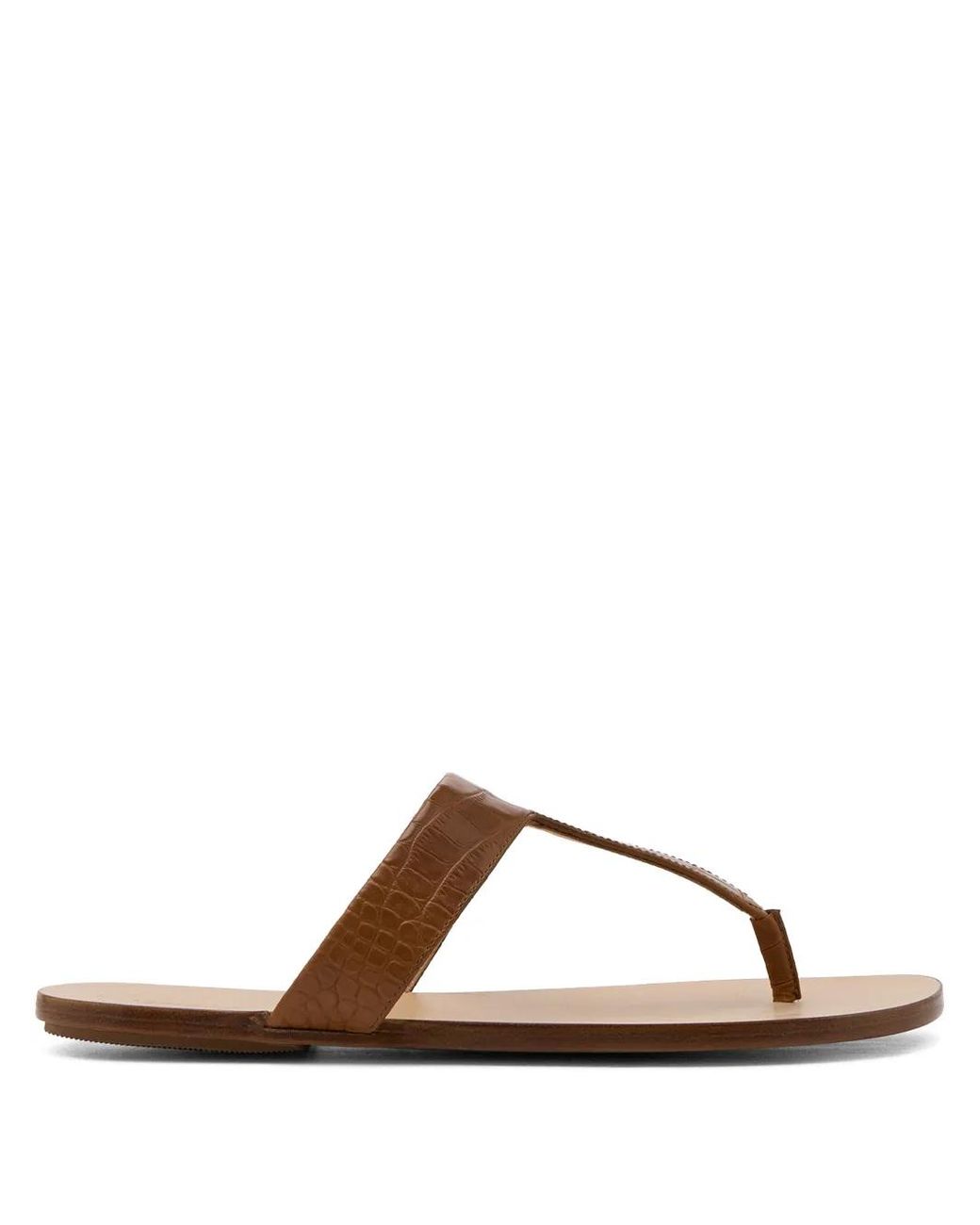 Marsèll Brown Sottile Croc-Effect T-Bar Sandals for men