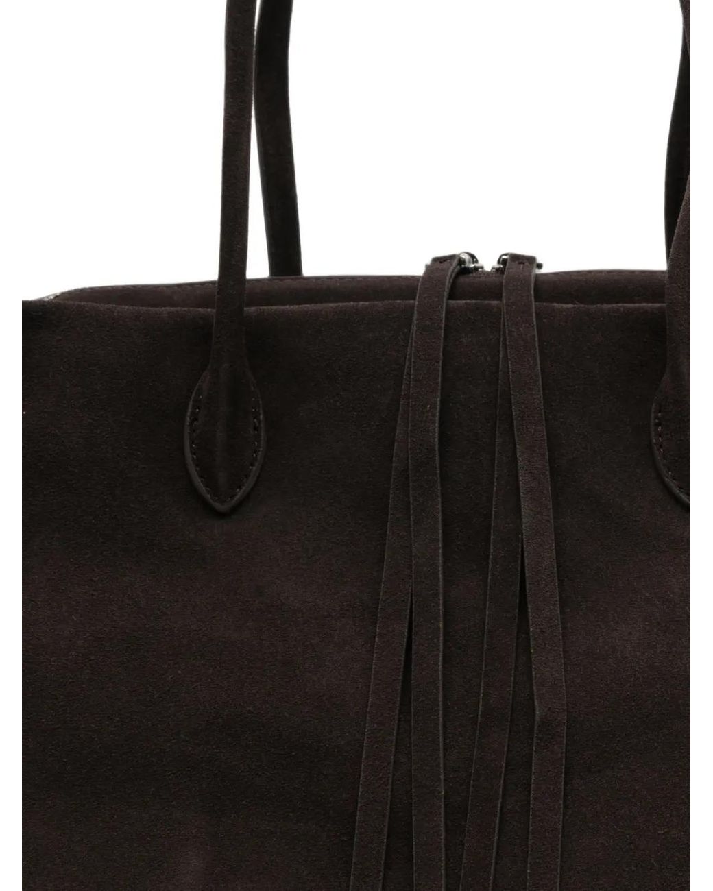 ELEH Black Suede-Finish Shoulder Bag