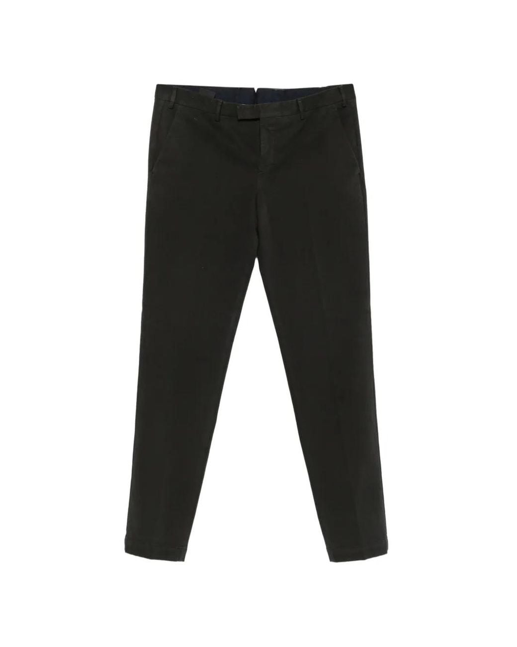 PT Torino Black Straight-Leg Tailored Trousers for men