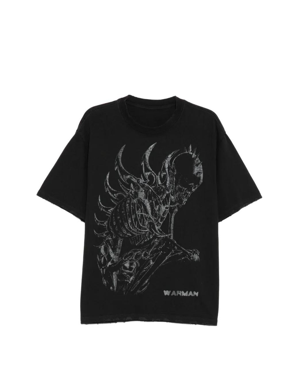 WARMAN Black Graphic Print T-Shirt for men
