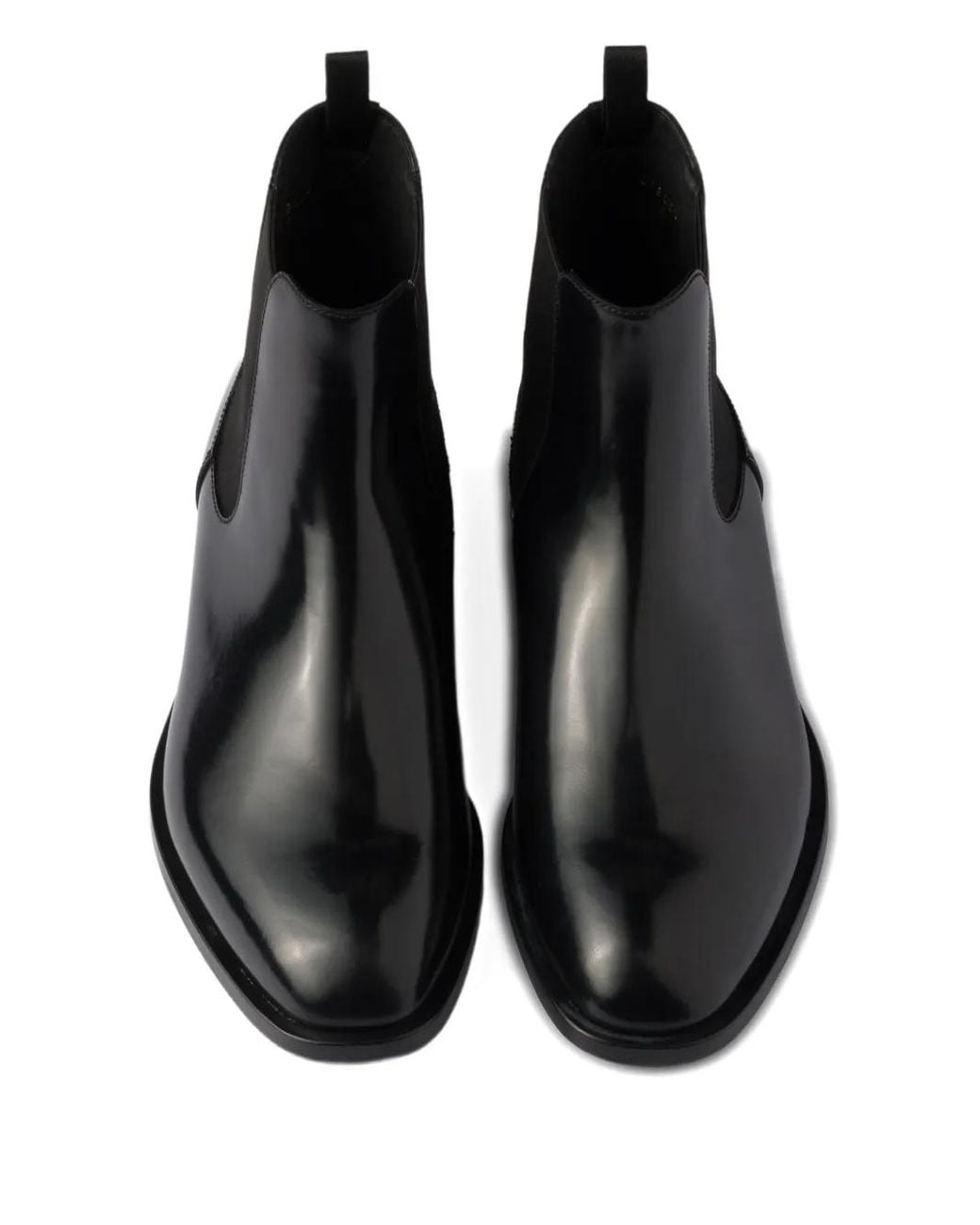 Prada Black Brushed Leather Chelsea Boots for men
