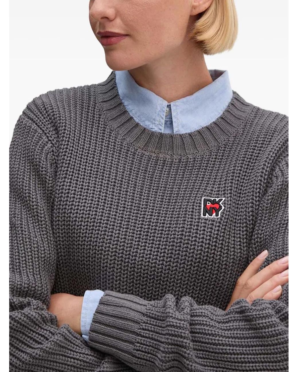 DKNY Trui Met Logopatch in het Gray