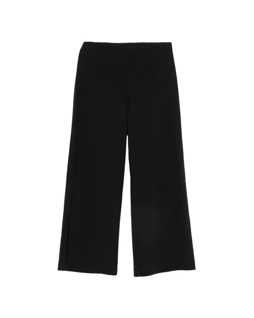 Liviana Conti Black Cropped Wide-Leg Trousers