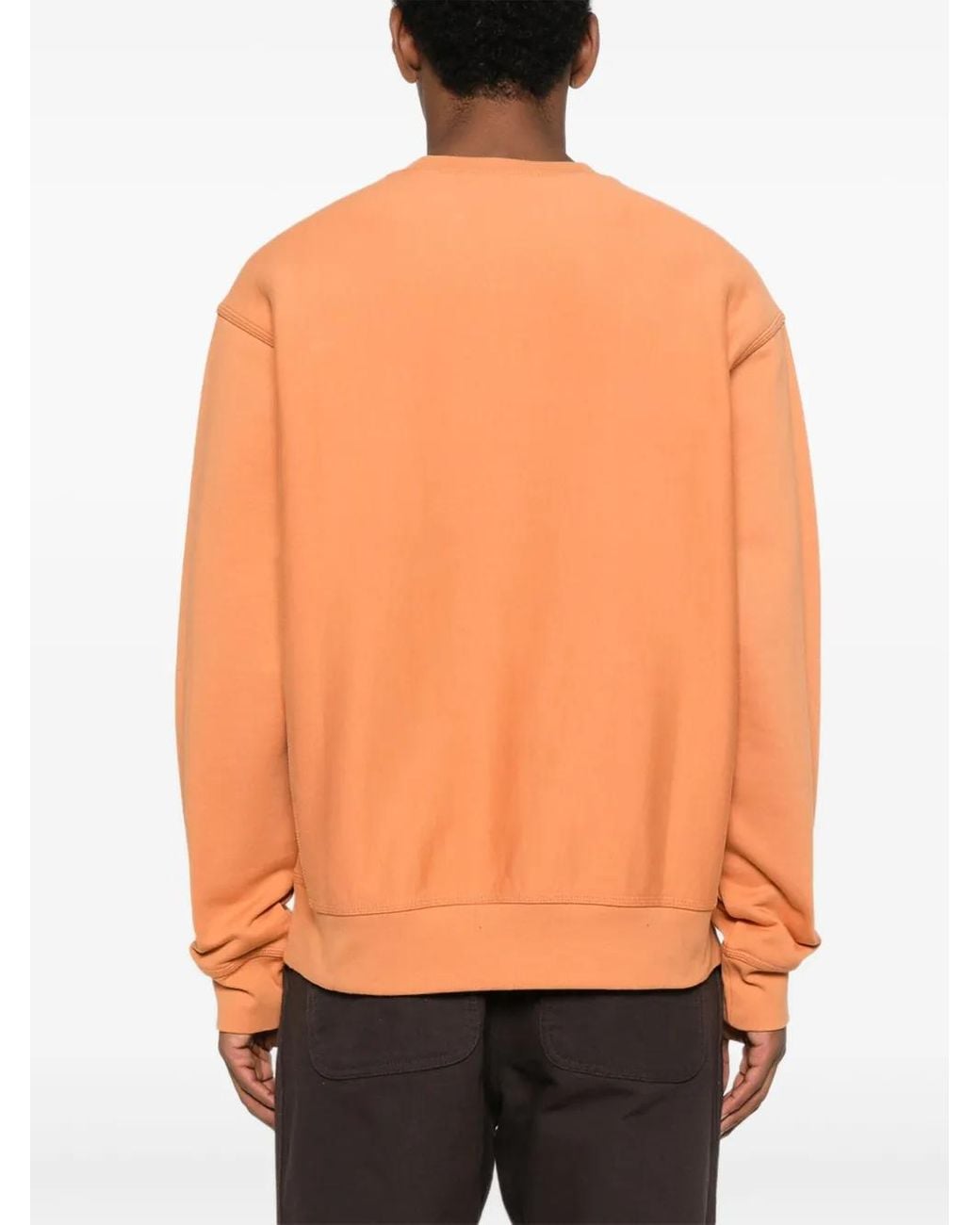 Carhartt Orange Logo-Embroidered Crew Neck Sweatshirt for men