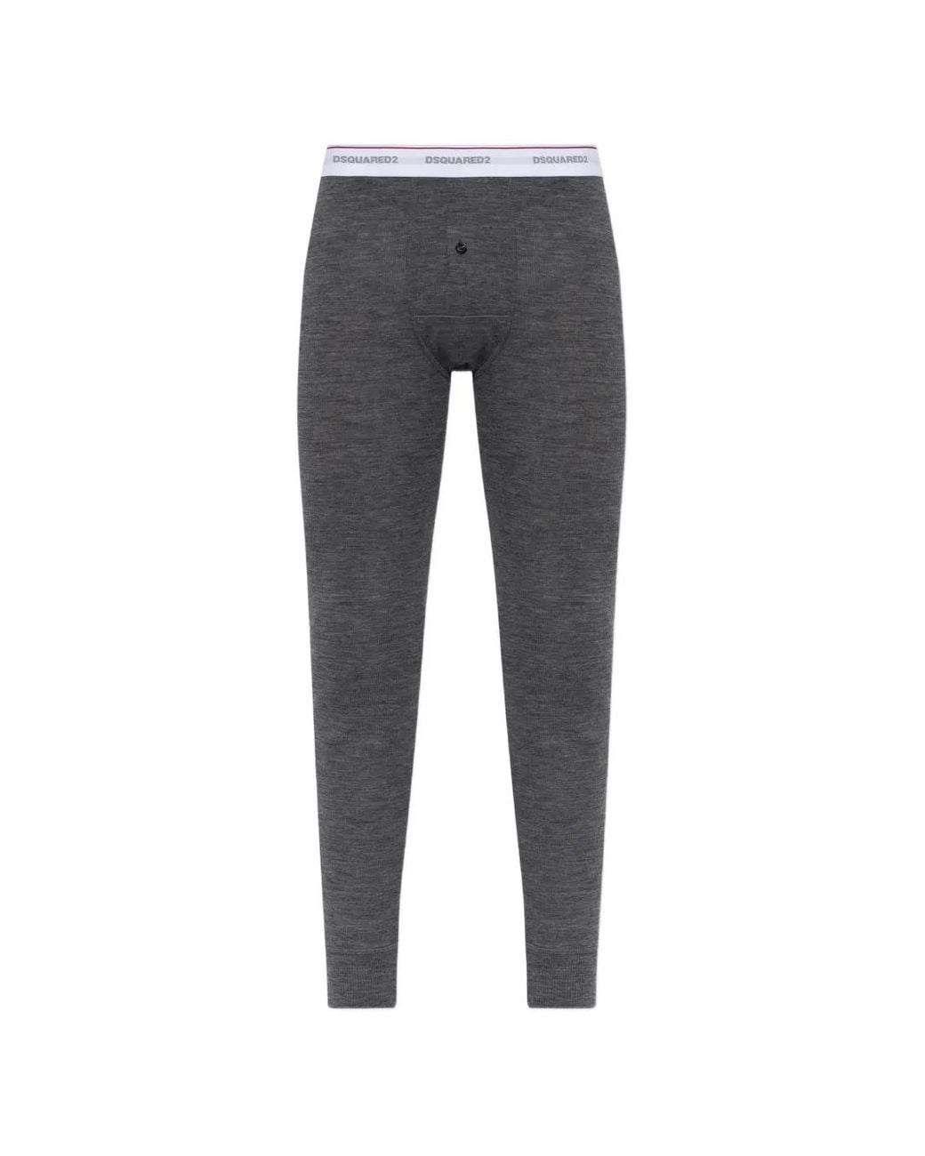 DSquared² Gray Logo-Waistband Pajama Bottoms for men
