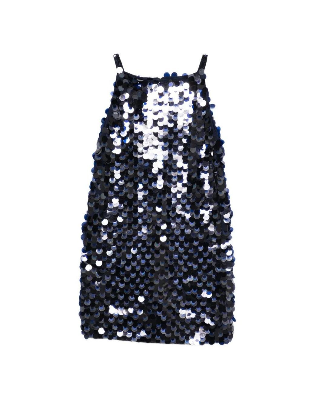 P.A.R.O.S.H. Blue Sequin-Embellished Mini Dress