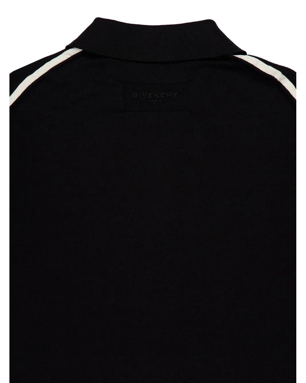 Givenchy Black Polo En Coton À Détails En Gros Grain for men