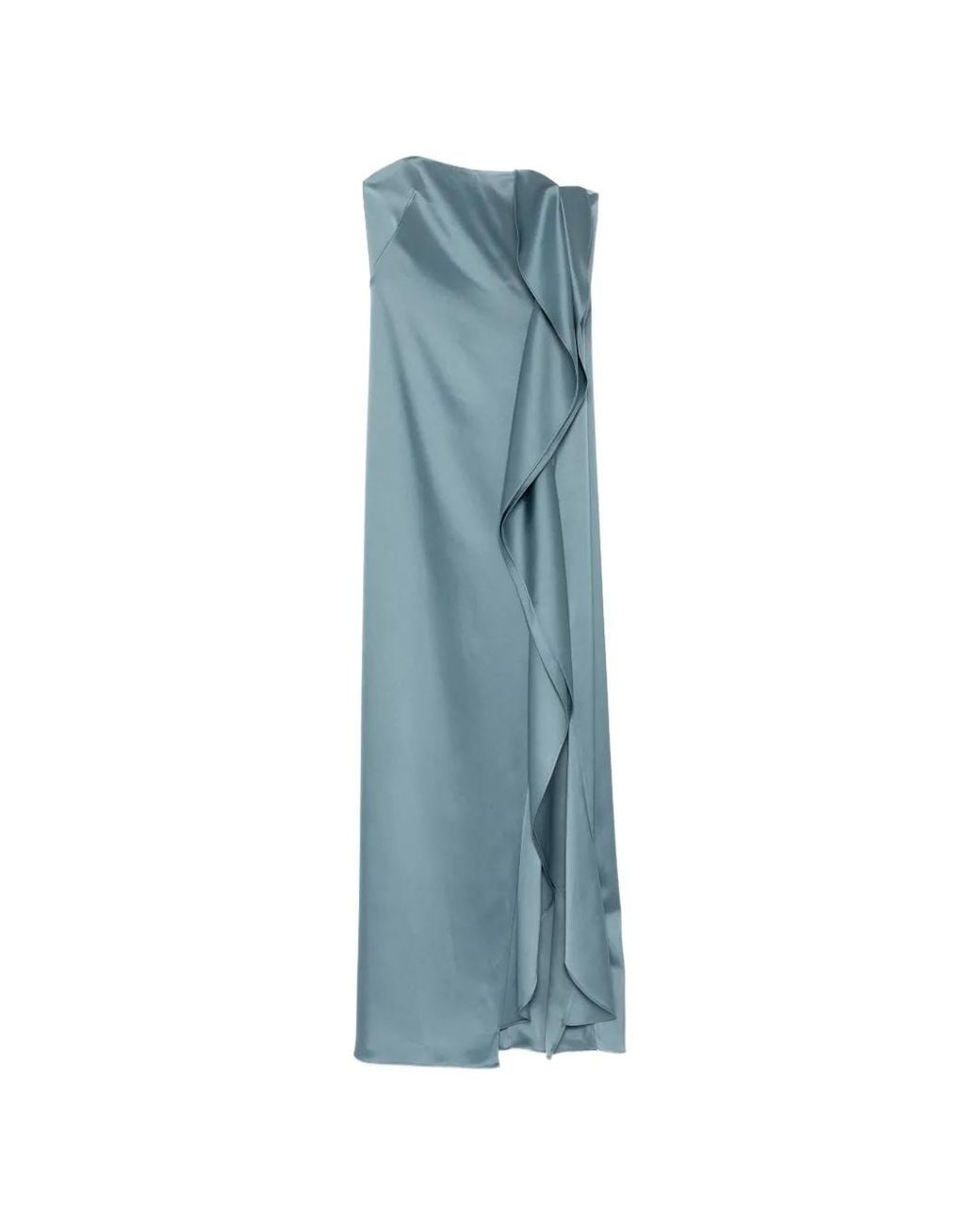 Amsale Blue Cascade Maxi Dress