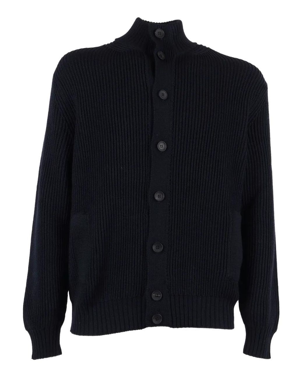 FILIPPO DE LAURENTIIS Blue Cardigan En Laine Mérinos for men