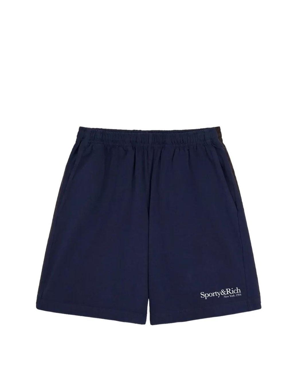 Sporty & Rich Blue Logo-Print Gym Shorts for men
