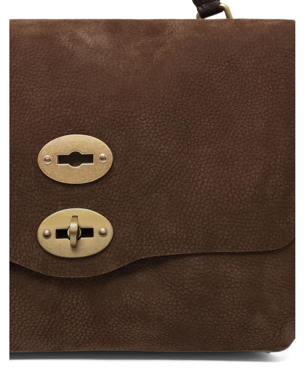 Zanellato Brown Postina Stud-Embellished Leather Tote Bag
