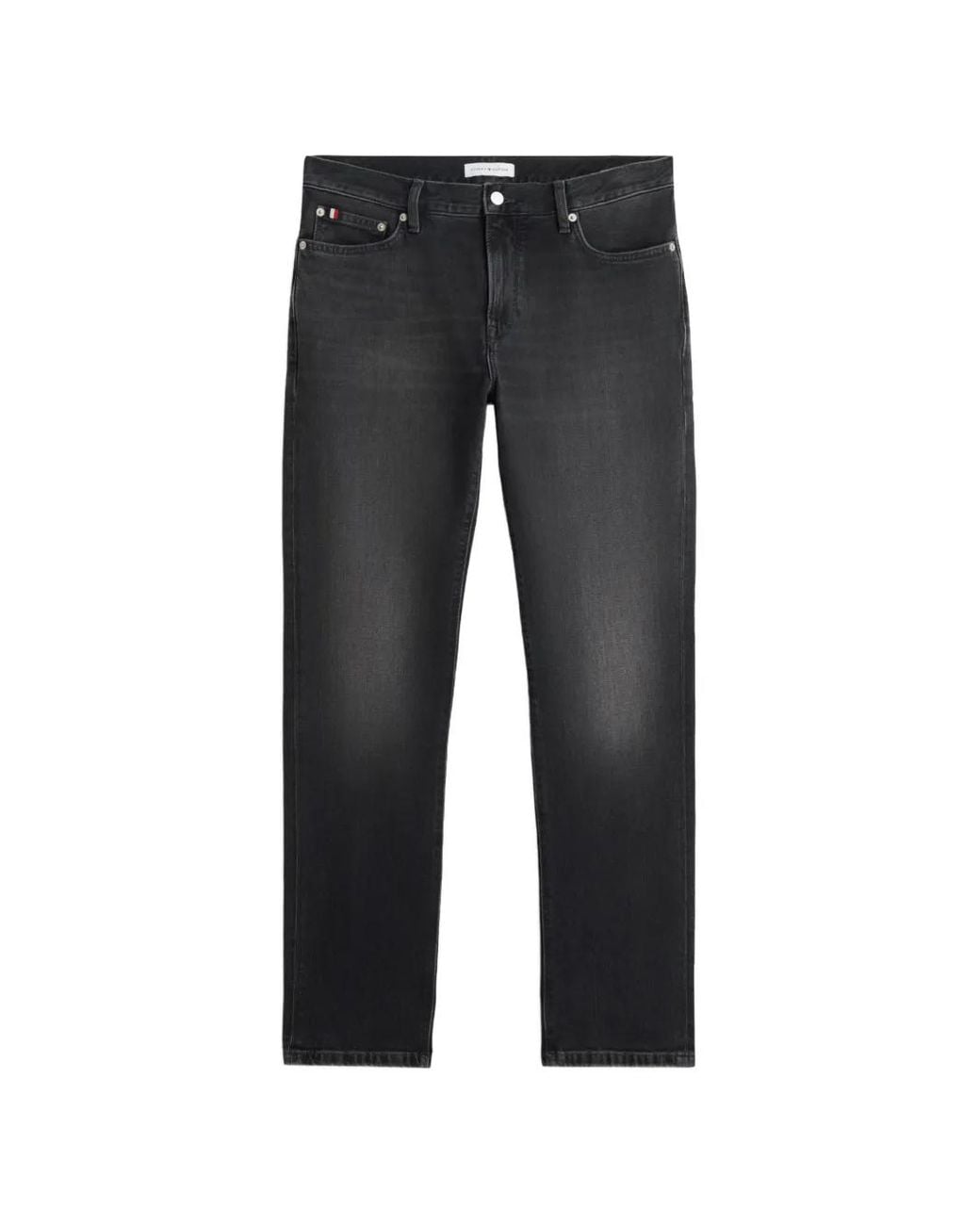 Tommy Hilfiger Black Faded-Effect Slim-Fit Jeans for men
