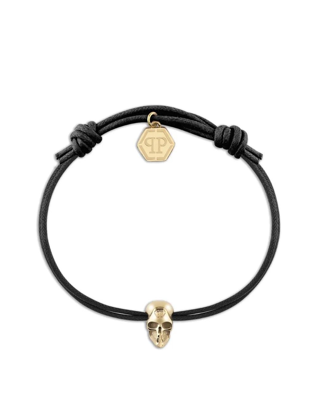 Philipp Plein Black Friendship Skull Bracelet
