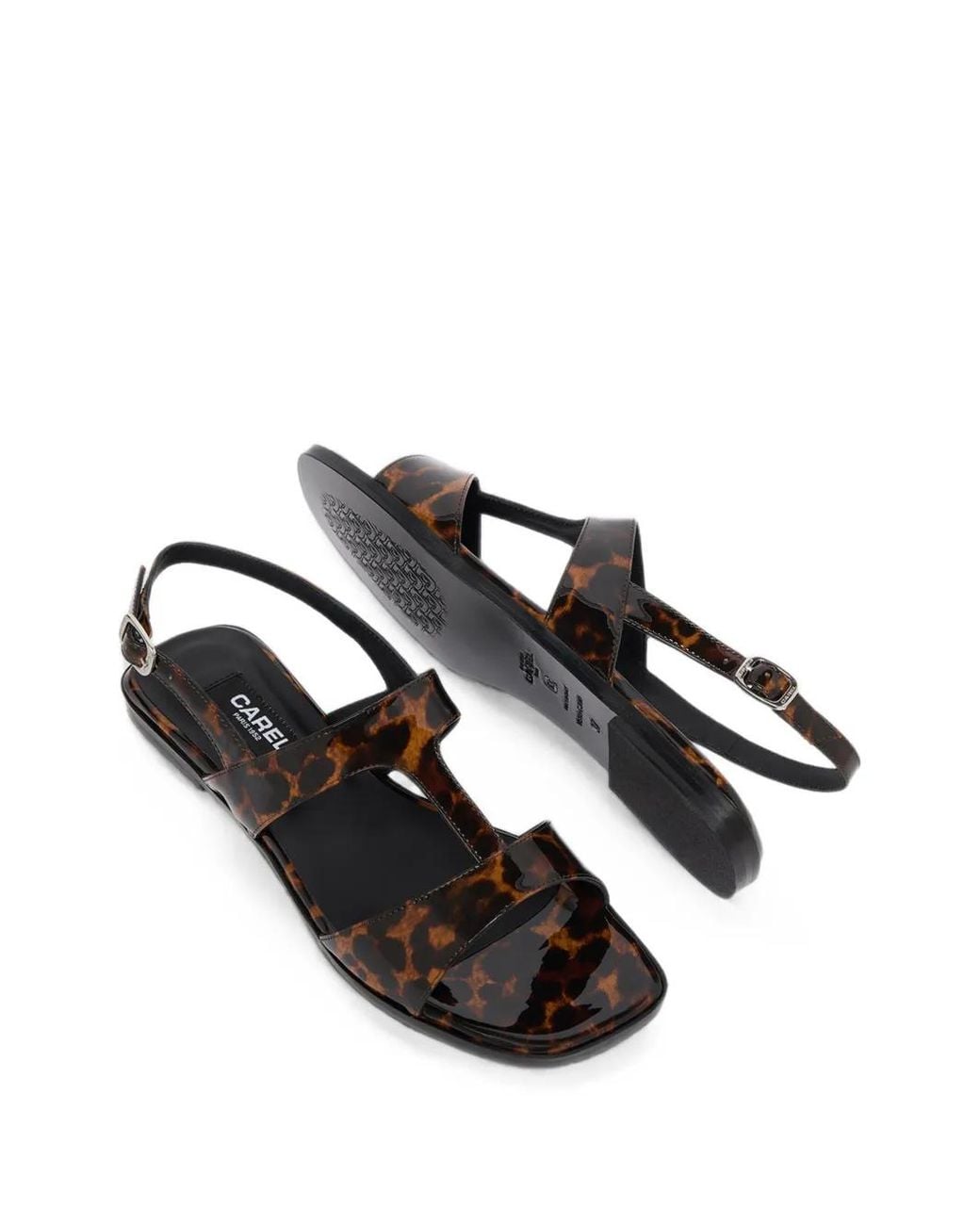 CAREL PARIS White Roma Leopard-Print Sandals