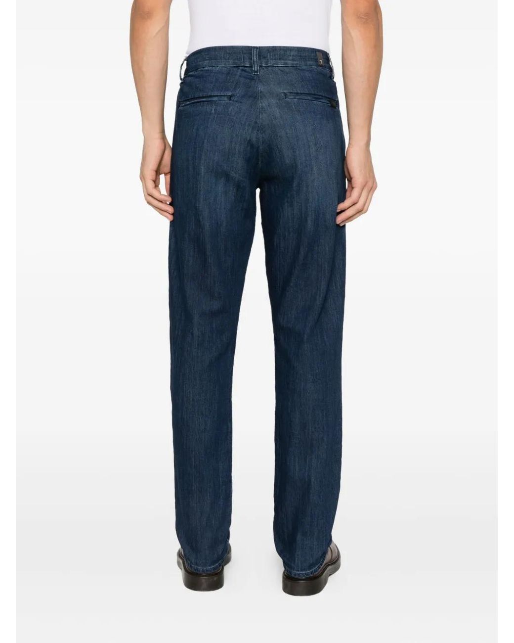 7 For All Mankind Blue Buttoned Jeans for men