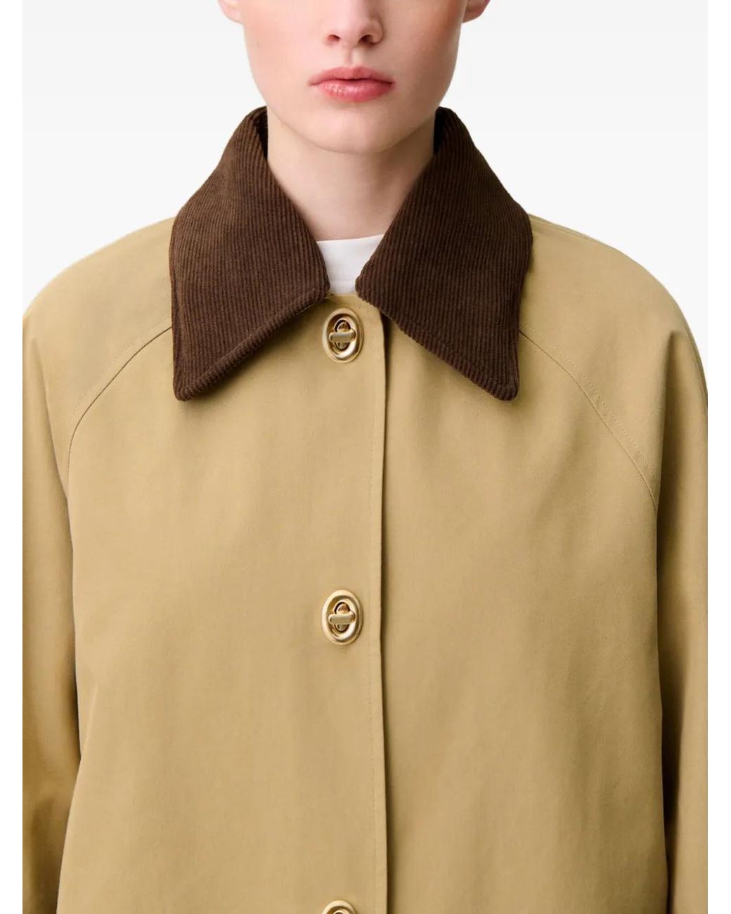 Claudie Pierlot Natural Removable Velvet Collar Trench