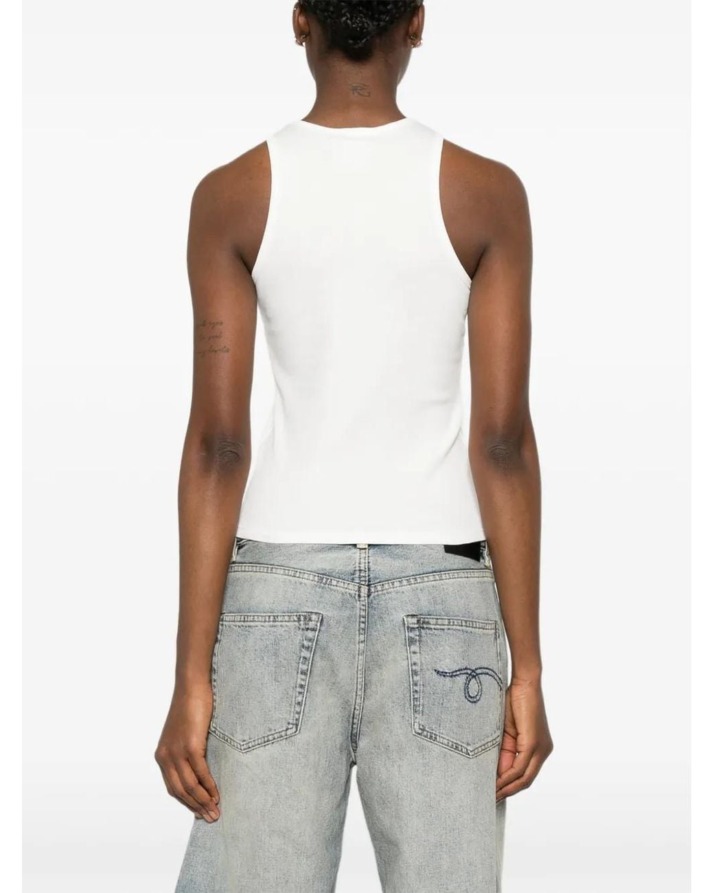 Farm Rio White Tucanissimo Embroidered Organic Cotton Tank Top