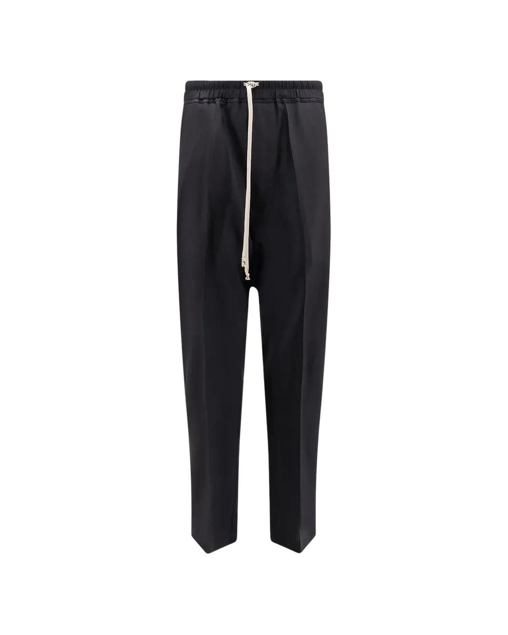 Rick Owens Blue Drawstring Flap-Pocket Trousers for men