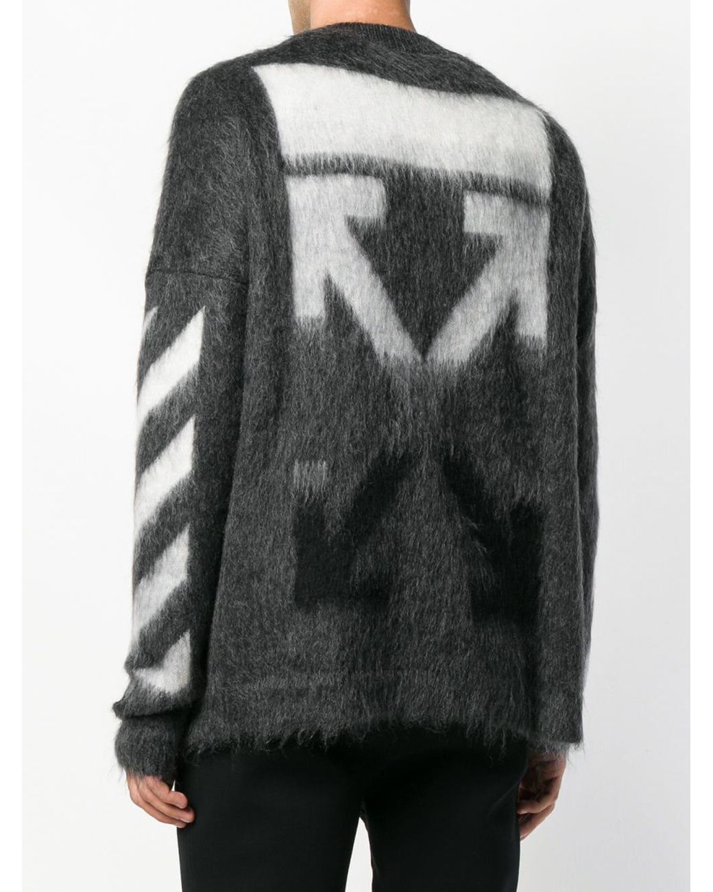 Off-White c/o Virgil Abloh Textured Logo Sweater in Gray for Men | Lyst