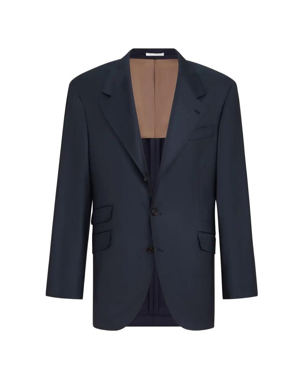 Brunello Cucinelli Blue Super 150S Virgin Wool Four Season Batavia Cavallo Blazer for men
