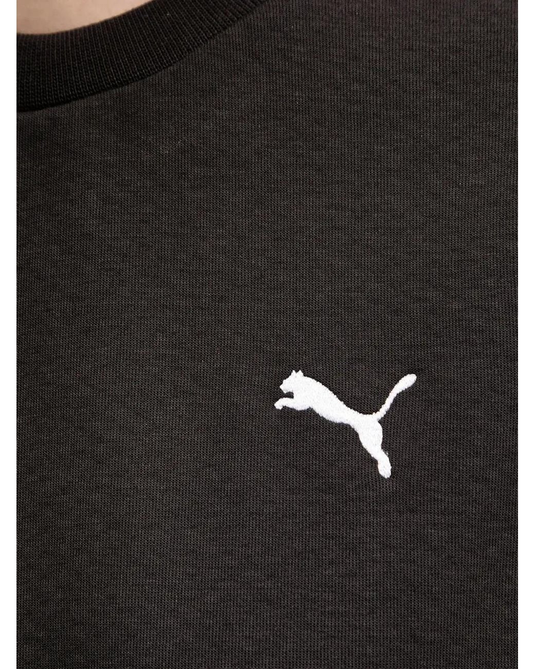 PUMA Black Sweat À Logo Brodé Et Épaules Tombantes