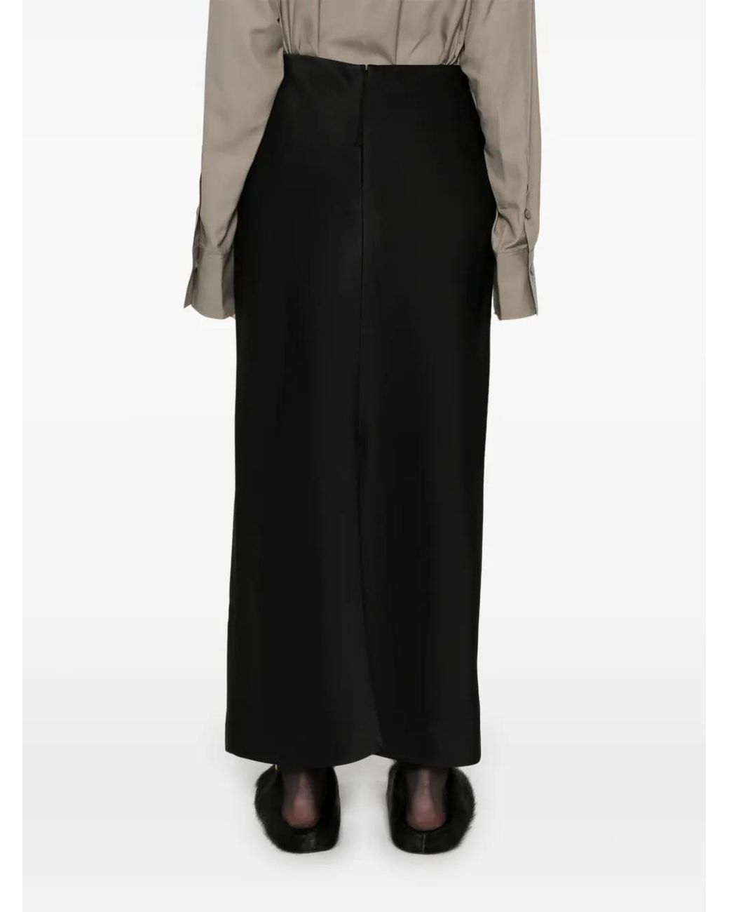 Carven Black Bias-Cut Maxi Skirt