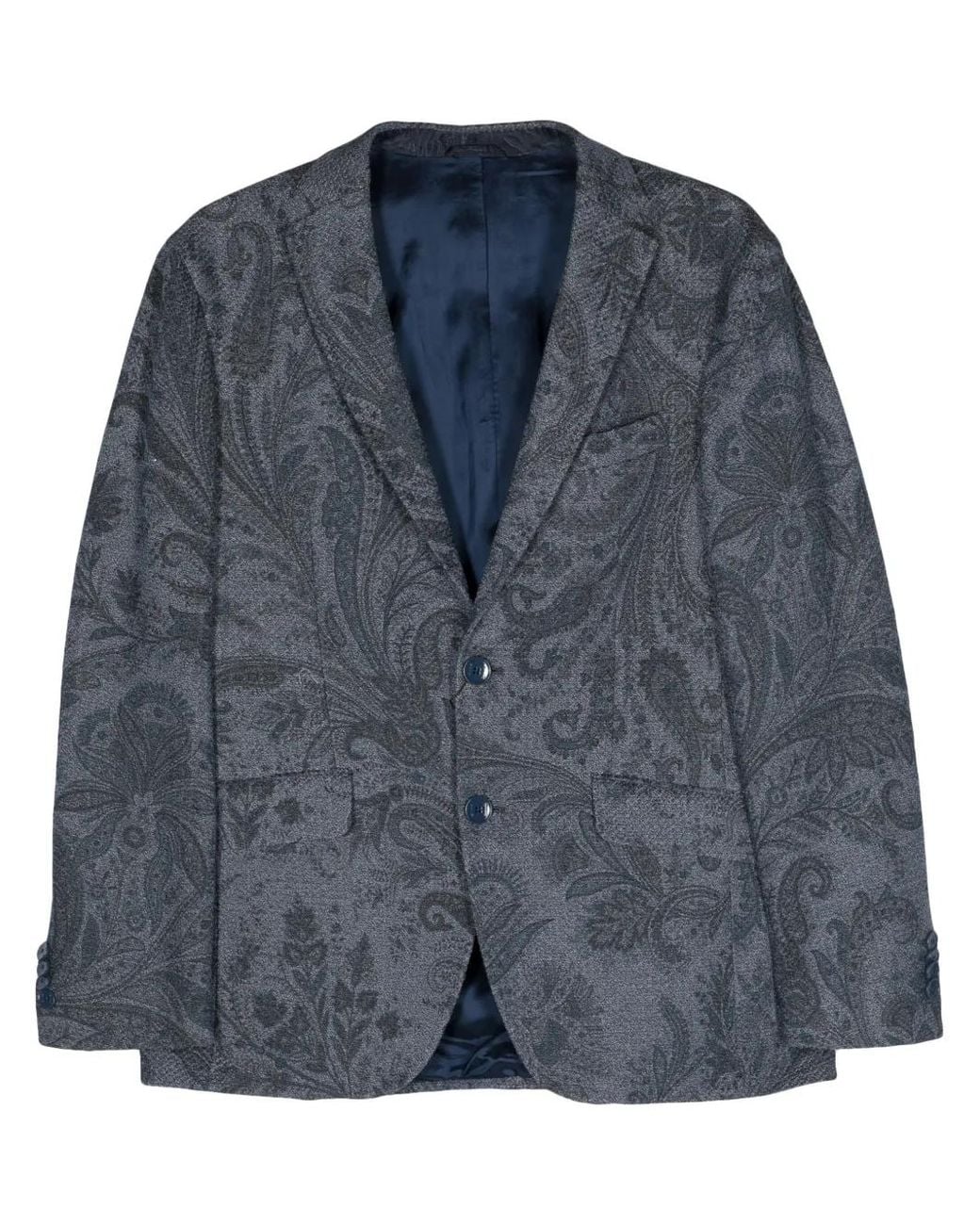 Etro Blue Paisley-Jacquard Cotton Blazer for men