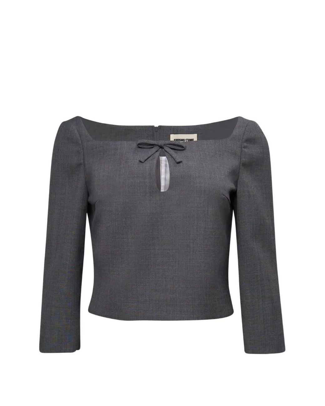 ShuShu/Tong Gray Bow-Detail Top