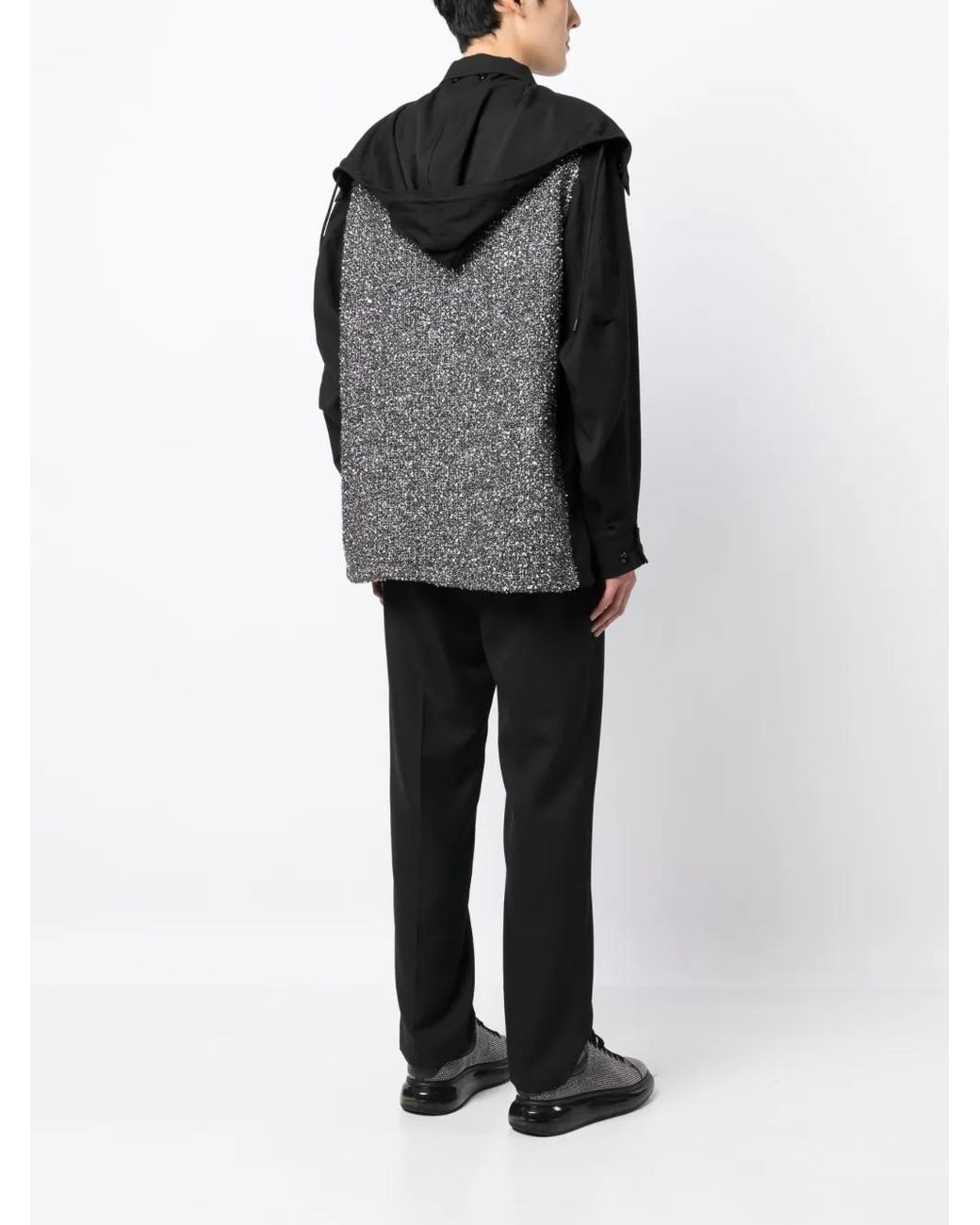 Giacca Con Inserti di 4SDESIGNS in Black da Uomo