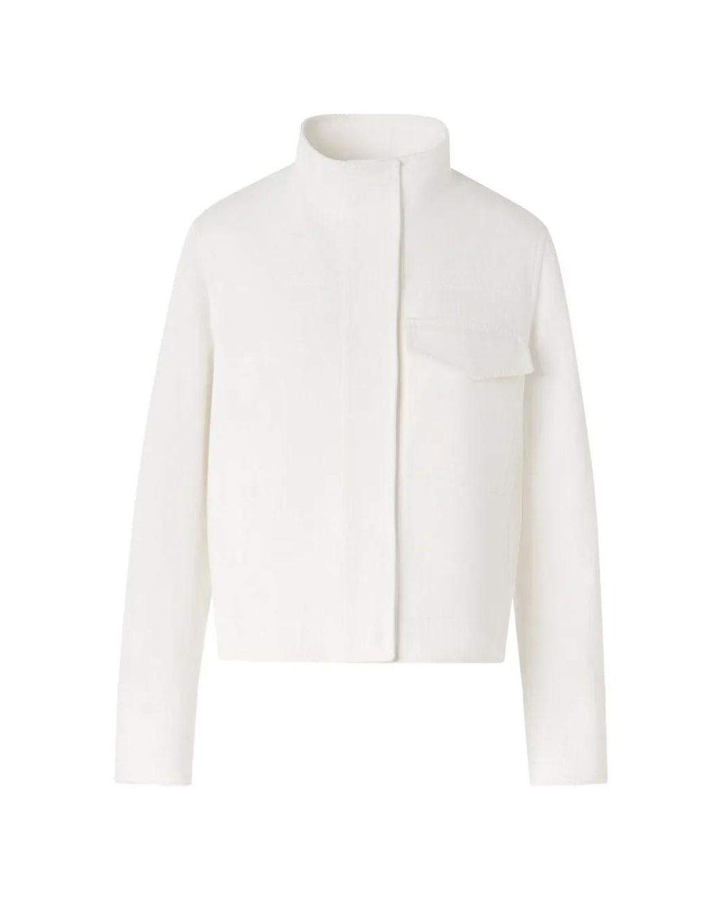 Akris Punto White Zip-Front Pocket Jacket