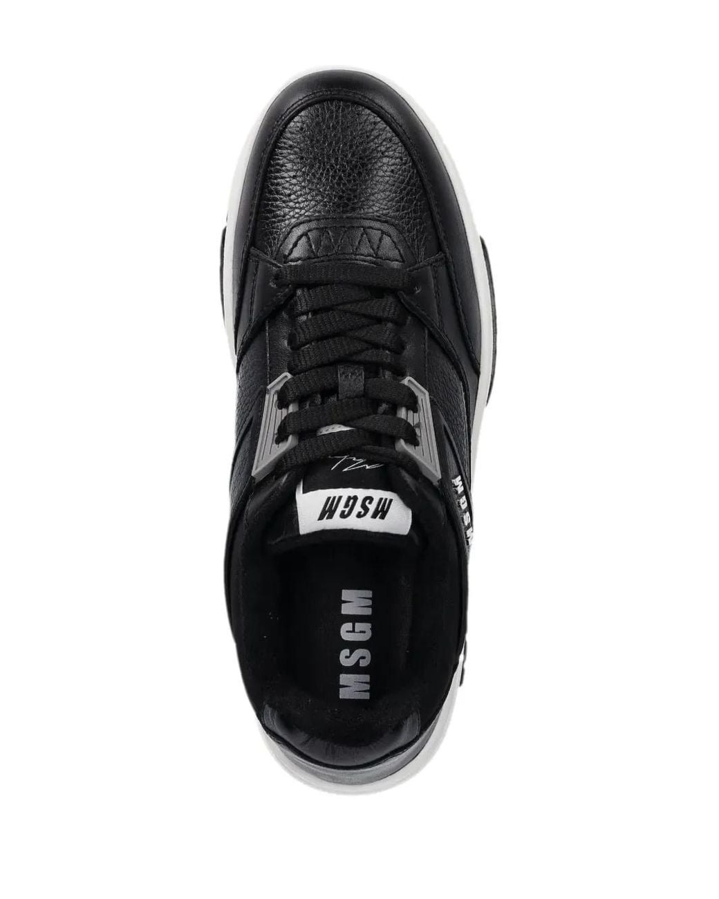 MSGM Black Logo-Patch Sneakers