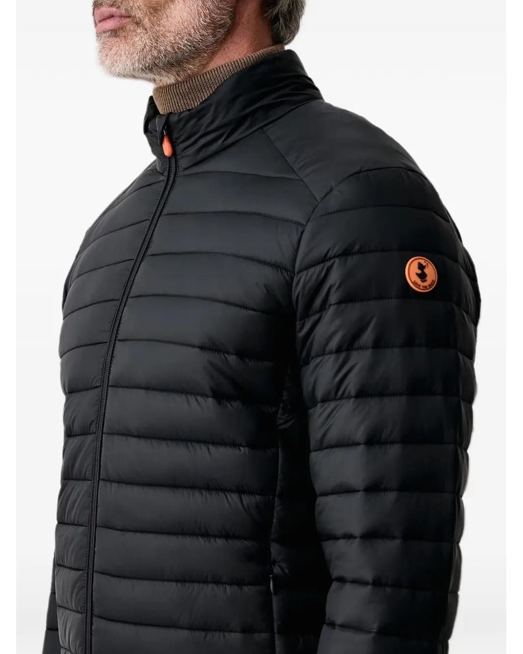 Save The Duck Black Alexander Quilted Zip-Up Jacket for men