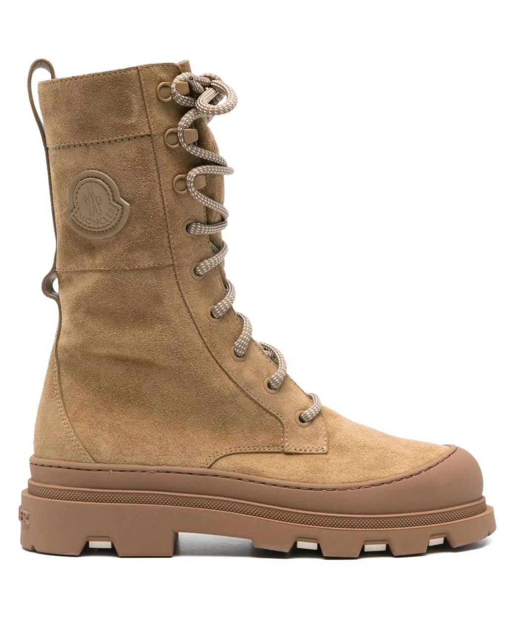 Moncler Brown Lace-Up Suede Boots for men