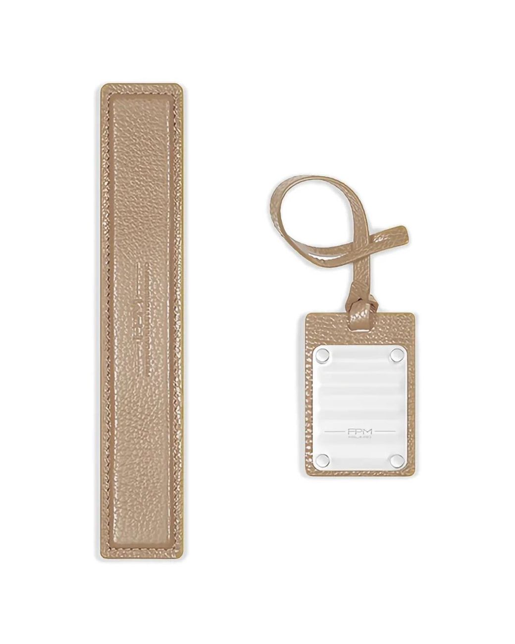 Fpm Milano White Leather Luggage Handle