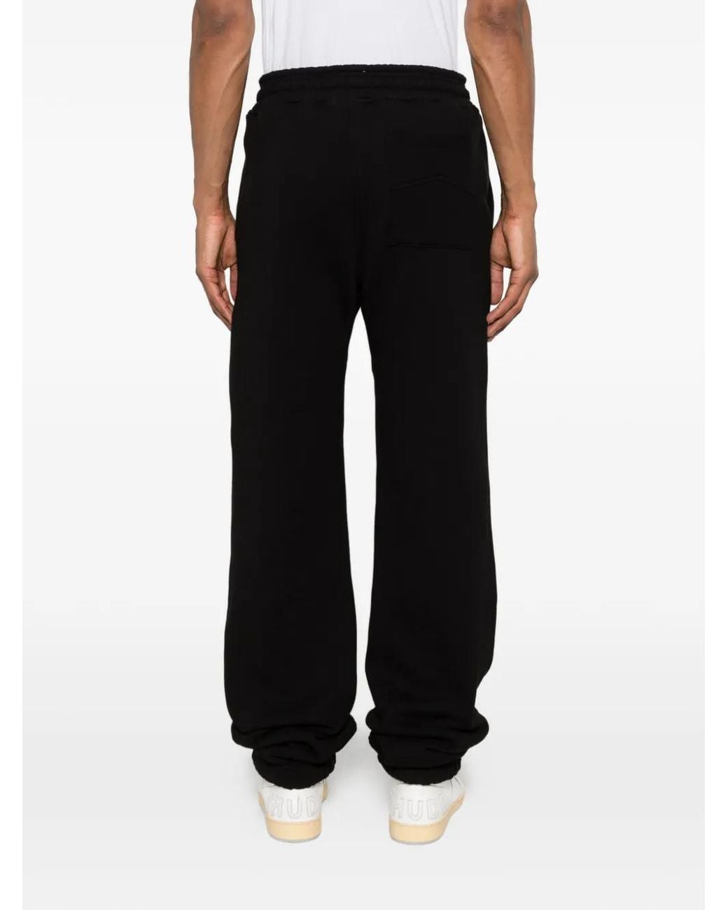 Rhude Black Drawstring Script Logo Trousers for men