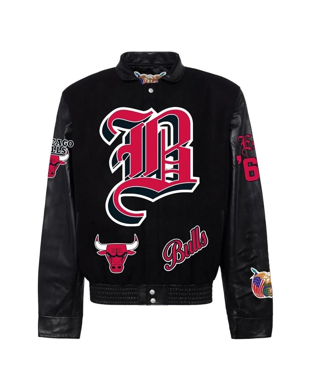Jeff Hamilton Red Logo-Patch Reversible Bomber Jacket for men
