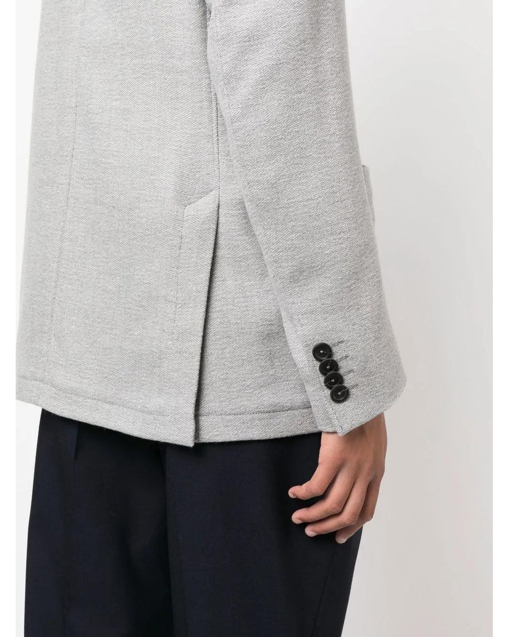 Canali Gray Single-Breasted Wool Blazer for men